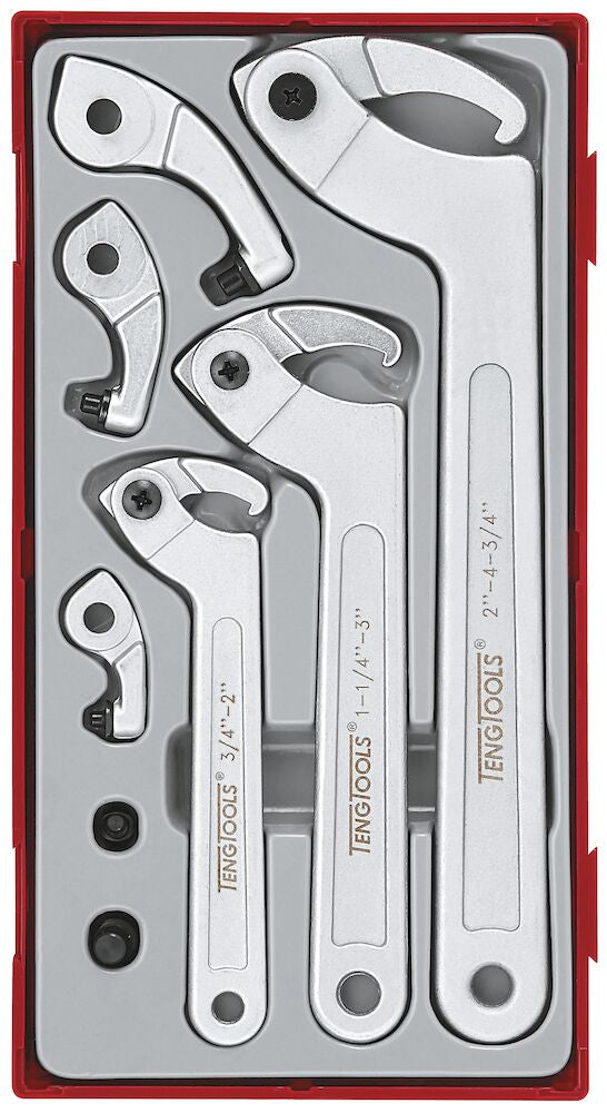 Teng Tools TTHP08 Hook & Pin Wrench Set TT1 8 Pieces