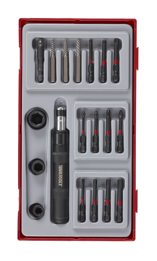 Teng Tools TTID19 1/4" Impact Driver Set TT1 19 Pieces