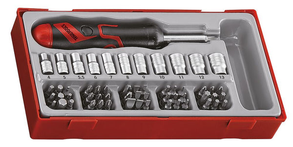 Teng Tools TTMDRT64 Angled Ratcheting Bits Driver Set TT1 64 Pieces
