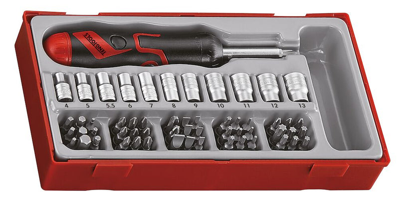 Teng Tools TTMDRT64 Angled Ratcheting Bits Driver Set TT1 64 Pieces