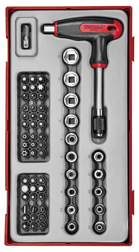 Teng Tools TTTHQ62 T-Handle Bits Driver Set TT1 62 Pieces