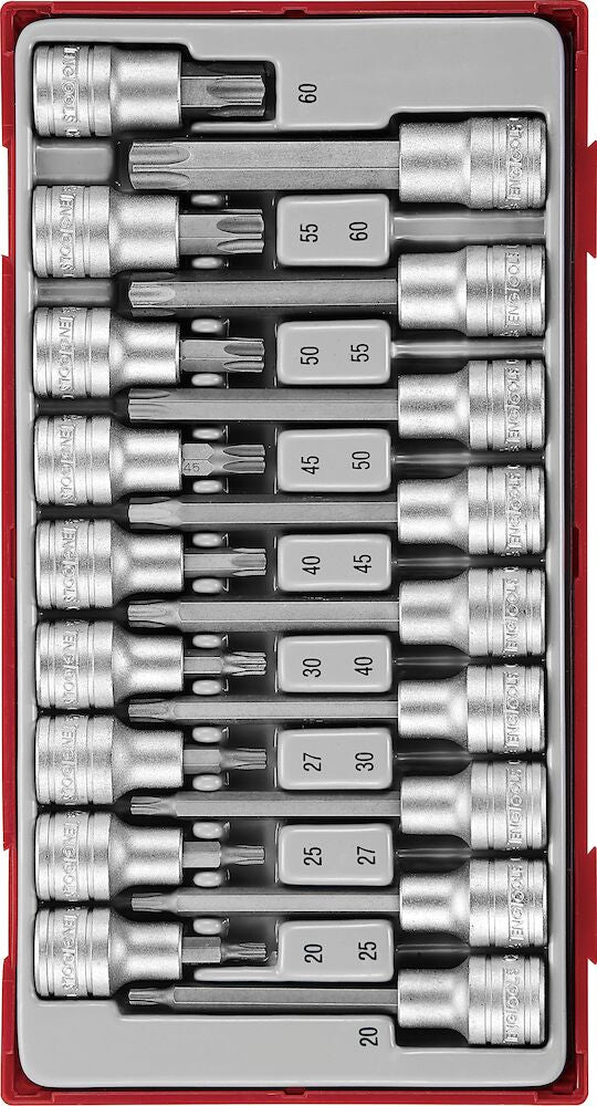 Teng Tools TTTX18 Socket Set 1/2" Drive TX Bit 18 Pieces TT Tray
