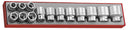 Teng Tools TTX3414 3/4" Socket Set 6 pt TTX4 14 Pieces