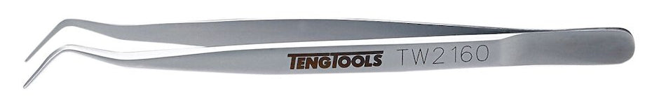 Teng Tools TW2160 Tweezers 160mm Bent Smooth Jaw