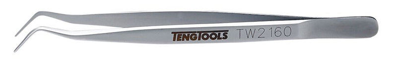 Teng Tools TW2160 Tweezers 160mm Bent Smooth Jaw
