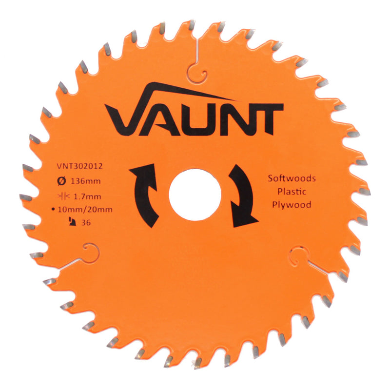 Vaunt V1310001 136mm x 20mm 36T TCT Circular Saw Blade with 10mm Reduction Ring