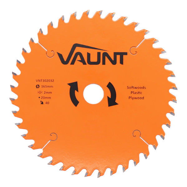 Vaunt V1310003 165mm x 20mm 40T TCT Circular Saw Blade