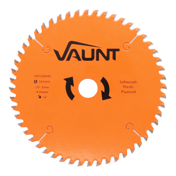 Vaunt V1310004 165mm x 20mm 52T TCT Circular Saw Blade