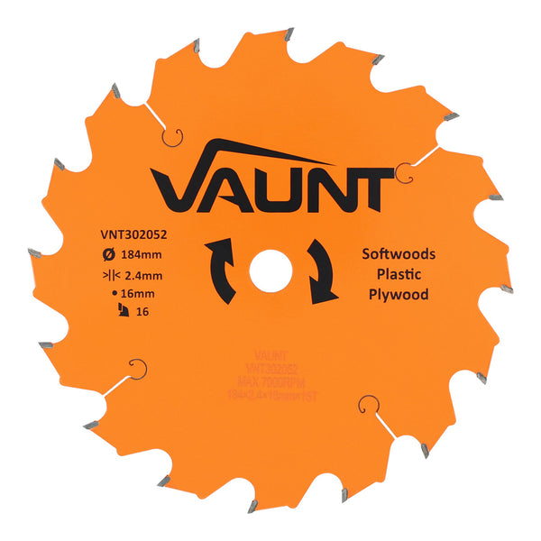 Vaunt V1310005 184mm x 16mm 16T TCT Circular Saw Blade