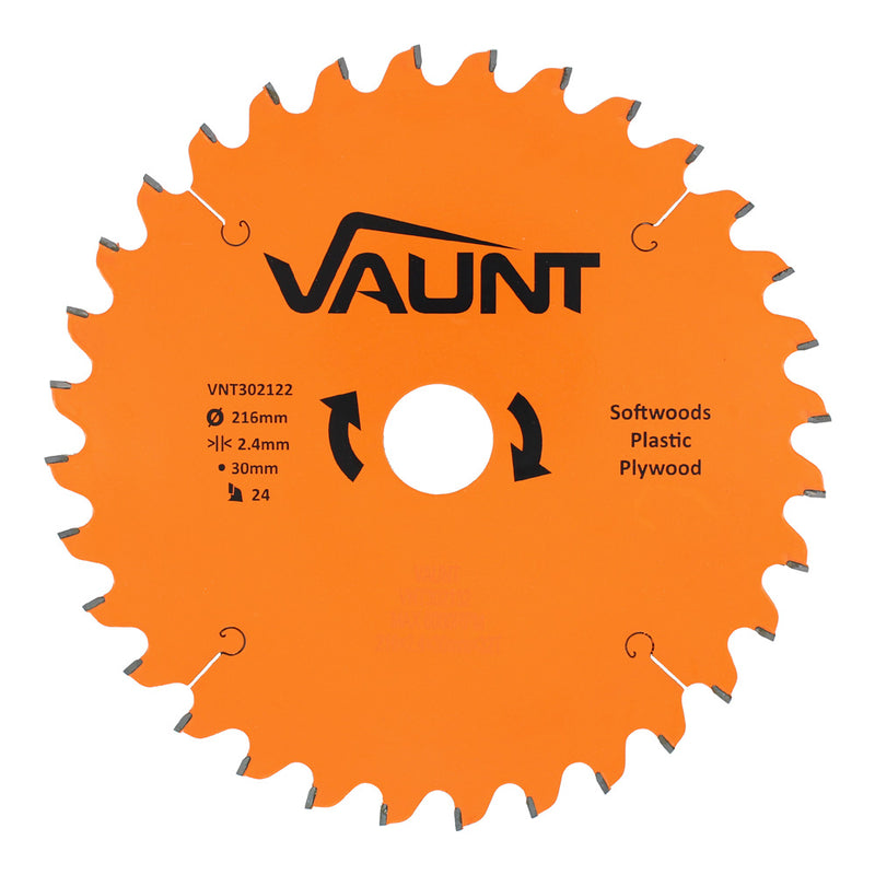 Vaunt V1310012 216mm x 30mm 24T TCT Circular Saw Blade