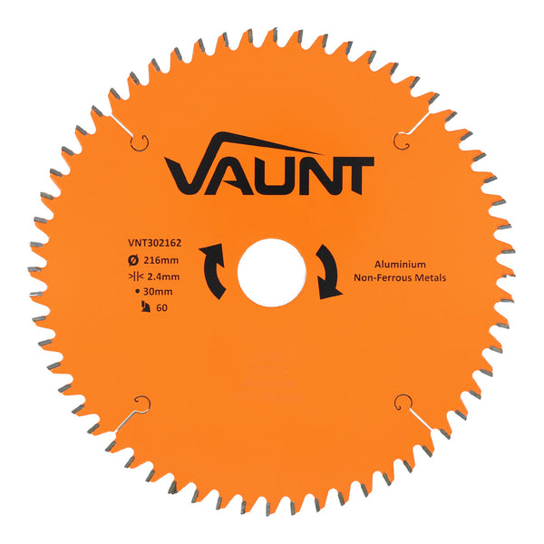 Vaunt V1310016 216mm x 30mm 60T TCT Circular Saw Blade for Aluminium Cutting