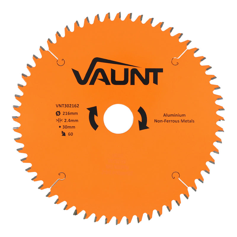 Vaunt V1310016 216mm x 30mm 60T TCT Circular Saw Blade for Aluminium Cutting