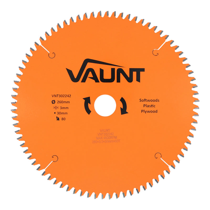 Vaunt V1310024 260mm x 30mm 80T TCT Circular Saw Blade