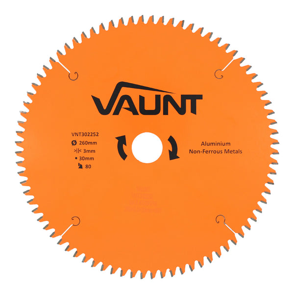 Vaunt V1310025 260mm x 30mm 80T TCT Circular Saw Blade for Aluminium Cutting