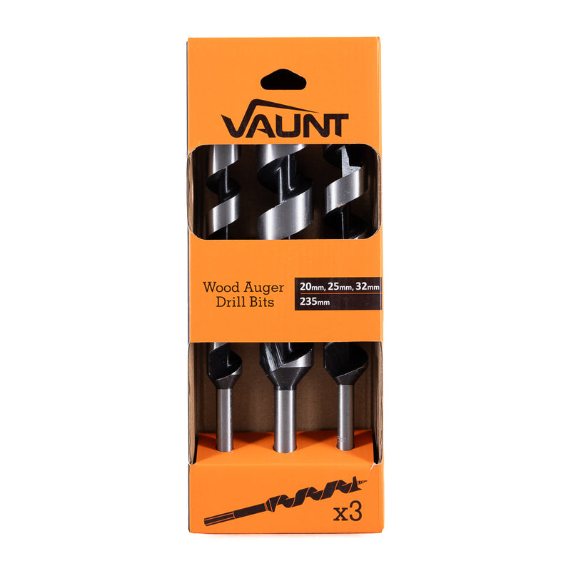 Vaunt V1315018 3 Piece Wood Auger Drill Bit 20, 25, 32mm x 235mm