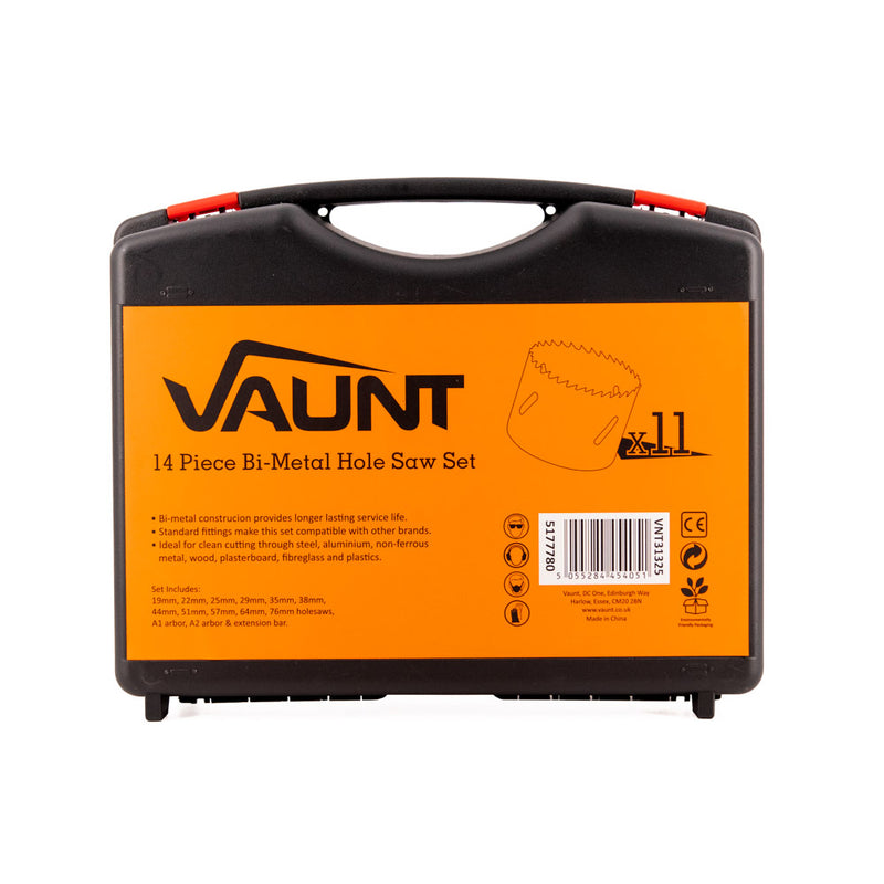 Vaunt V1323006 Hole Saw Kit Bi-Metal - 14 Piece