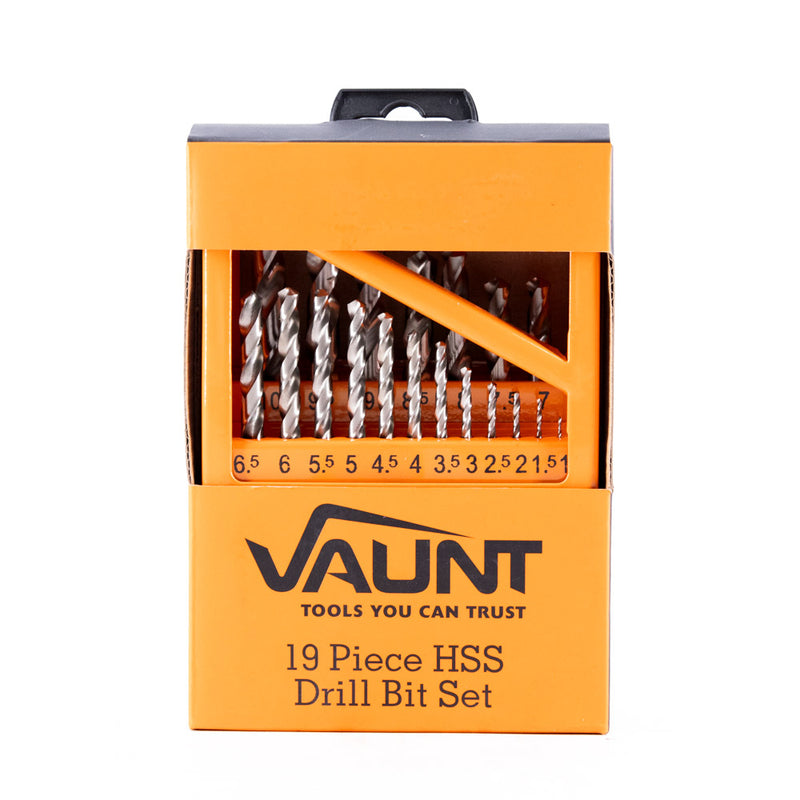 Vaunt V1324059 19 Piece HSS Ground Forged Drill Bit Set