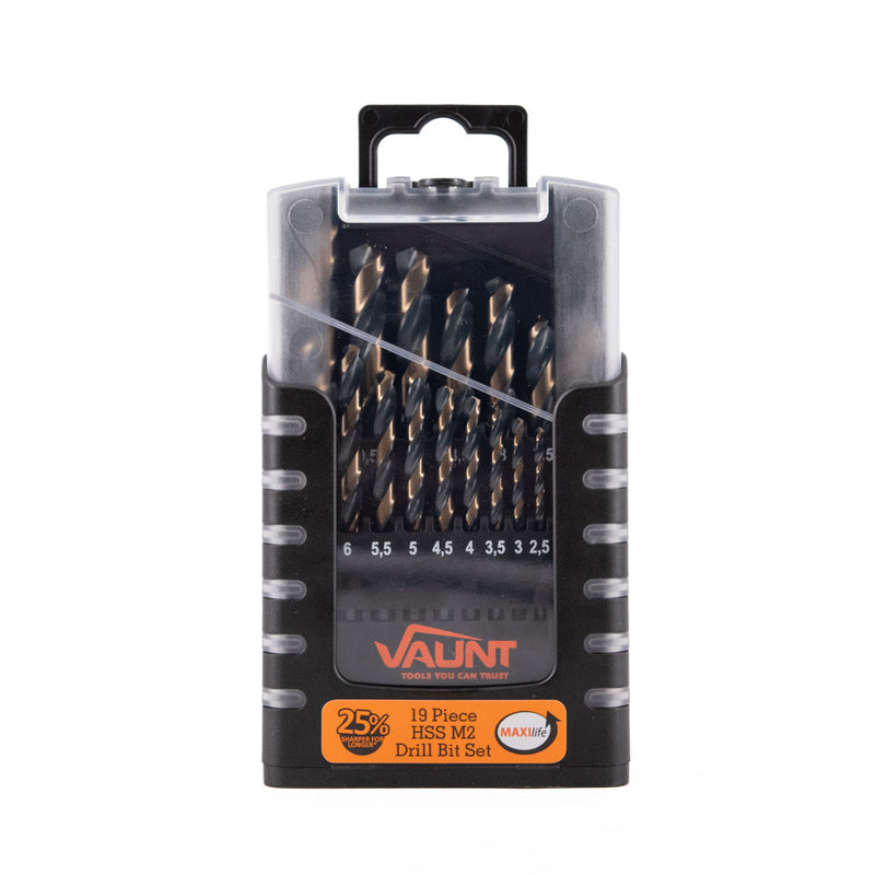 Vaunt V1324061 19 Piece HSS M2 Turbo Drill Bit Set