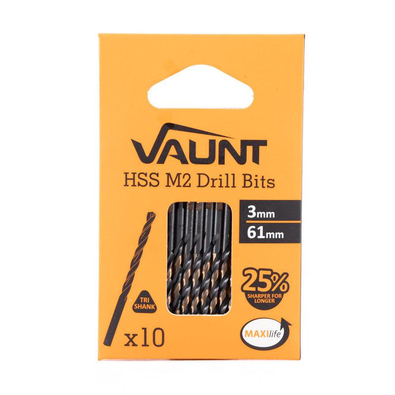 Vaunt V1324073 3.0mm x 61mm HSS M2 Turbo Drill Bits - Pack of 10