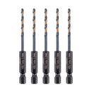 Vaunt V1324092 3.0mm 1/4'' Hex Shank HSS M2 Turbo Drill Bits - Pack of 5