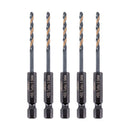 Vaunt V1324093 3.5mm 1/4'' Hex Shank HSS M2 Turbo Drill Bits - Pack of 5
