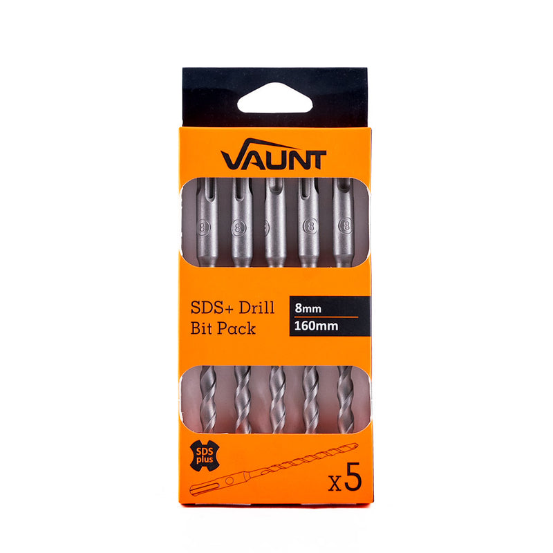 Vaunt V1329035 SDS+ Drill Bits 8mm x 160mm - Pack of 5