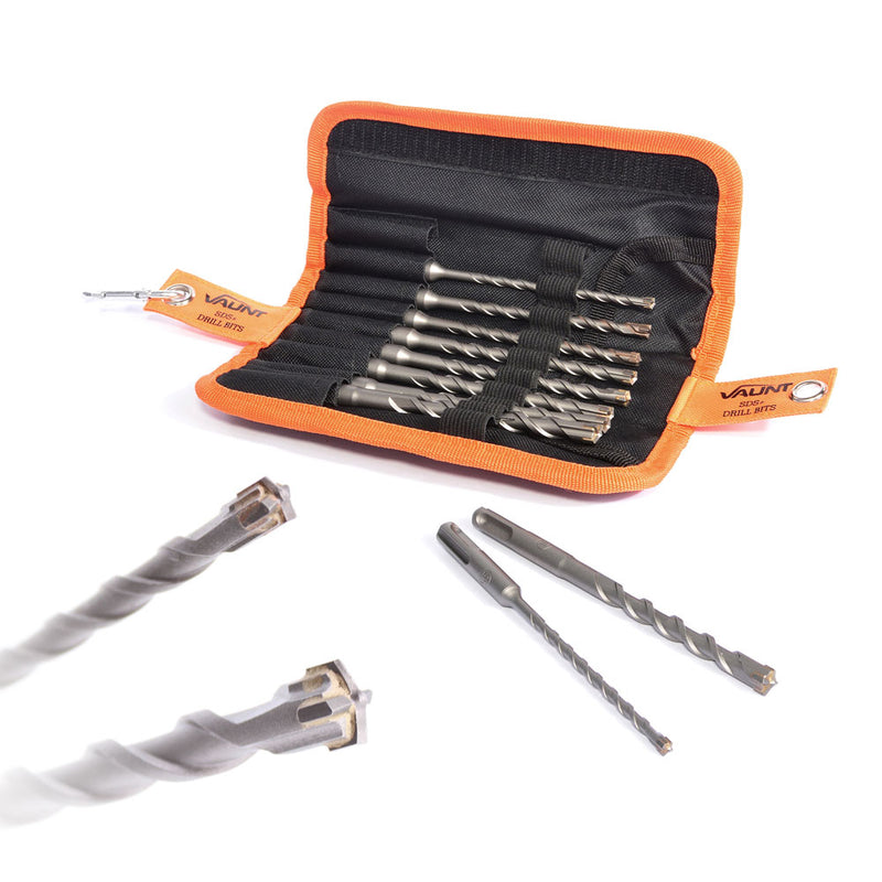 Vaunt V1329121 SDS+ Endurance Cross Tip Drill Bit Set - 10 Piece