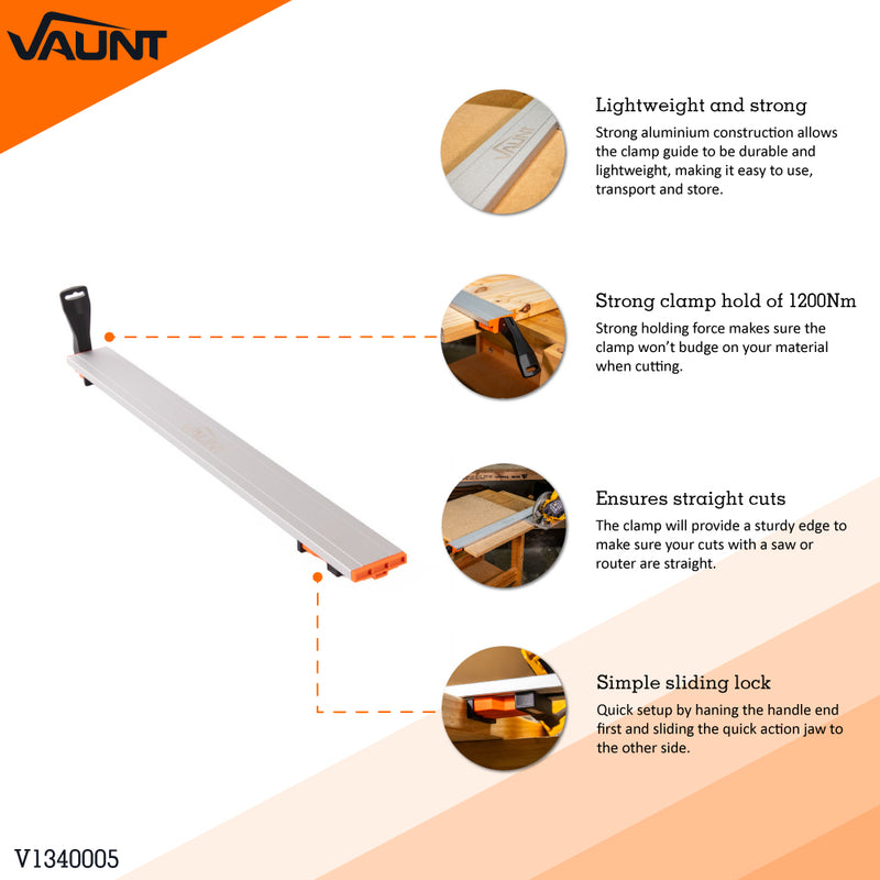 Vaunt V1340005 Premium Heavy Duty Aluminium Clamp Guide - 600mm