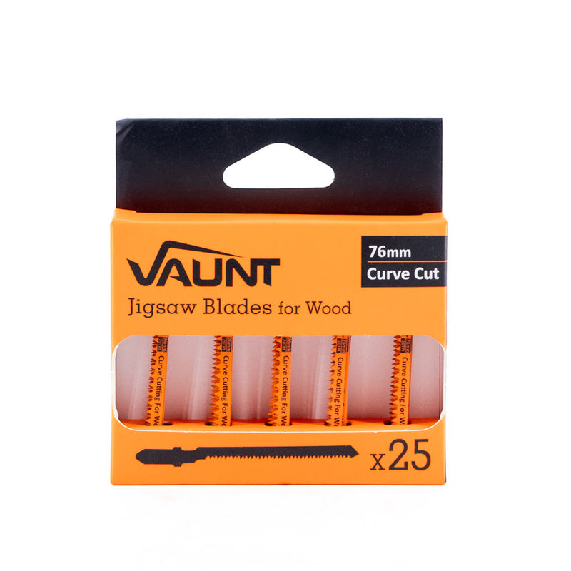 Vaunt V1343002 Jigsaw Blades Curved Wood Cutting (T101AO) - Pack of 25