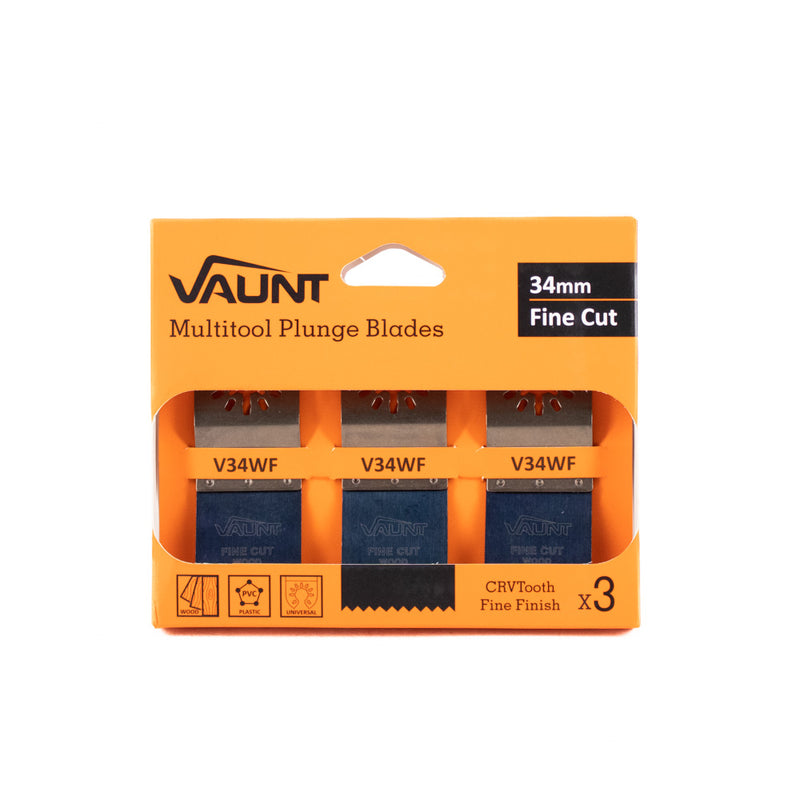 Vaunt V1349062 Premium 34mm Fine Finish Multi Tool Blade - Pack of 3