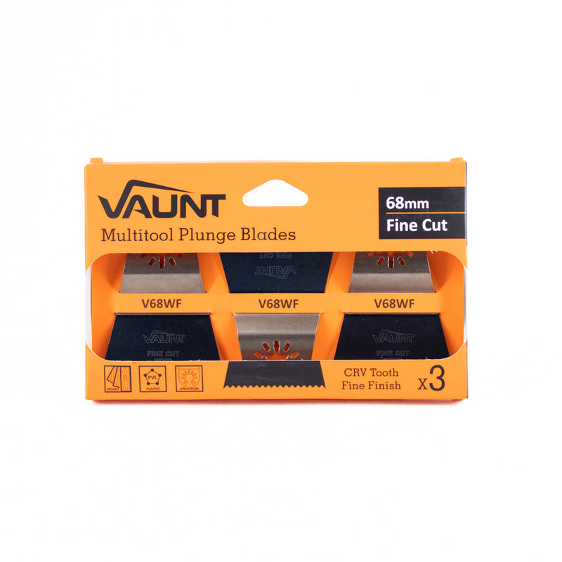 Vaunt V1349063 Premium 68mm Fine Finish Multi Tool Blade - Pack of 3