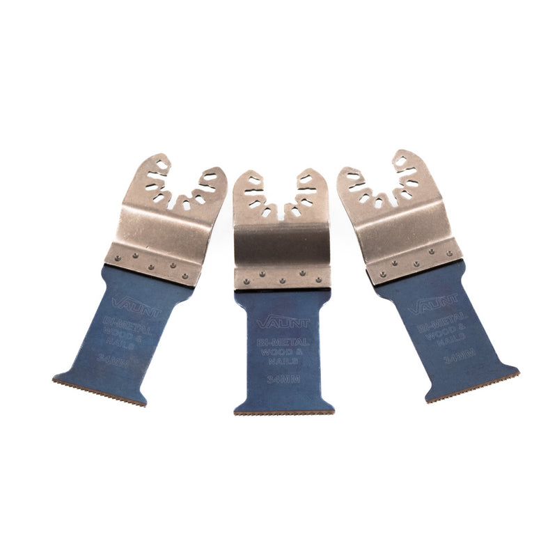 Vaunt V1349064 Premium 34mm Bi-Metal Multi Tool Blade - Pack of 3