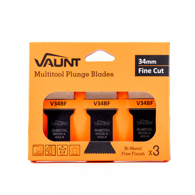 Vaunt V1349064 Premium 34mm Bi-Metal Multi Tool Blade - Pack of 3