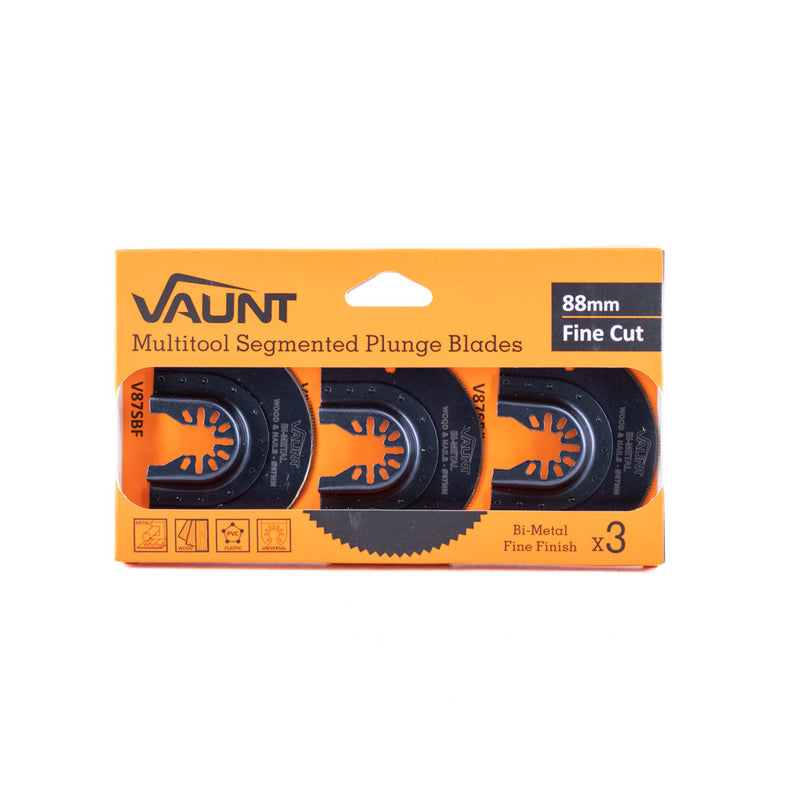 Vaunt V1349066 Premium 88mm Bi-Metal Segmented Multi Tool Blade - Pack of 3