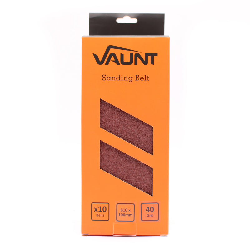 Vaunt V1357110 610mm x 100mm 40 Grit Sanding Belts - Pack of 10