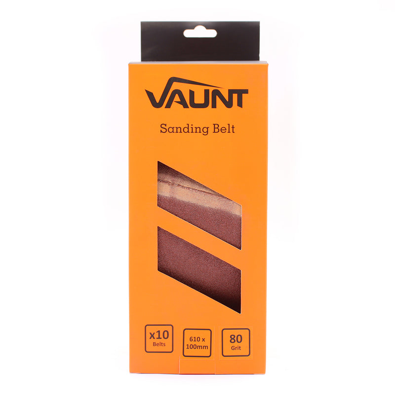 Vaunt V1357112 610mm x 100mm 80 Grit Sanding Belts - Pack of 10