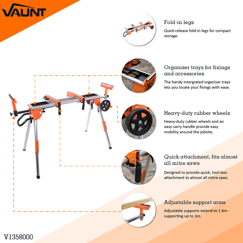 Vaunt V1358000 Universal Extendable Mitre Saw Stand