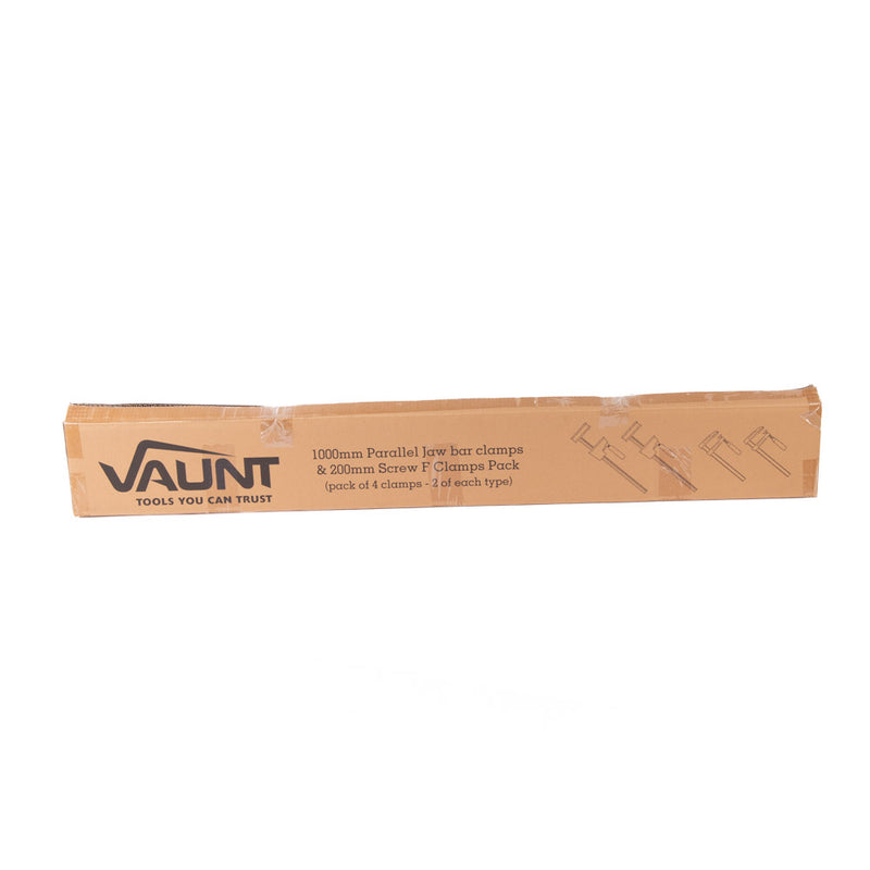 Vaunt V1415036 1000mm Sliding Body Bar & 200mm Cast Iron Screw Clamp - 8 Piece Kit