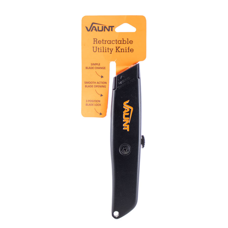 Vaunt V1423005 Black Retractable Utility Knife