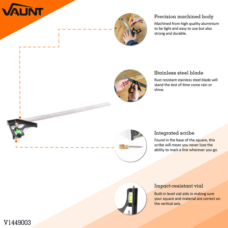 Vaunt V1449003 Combination Square 400mm