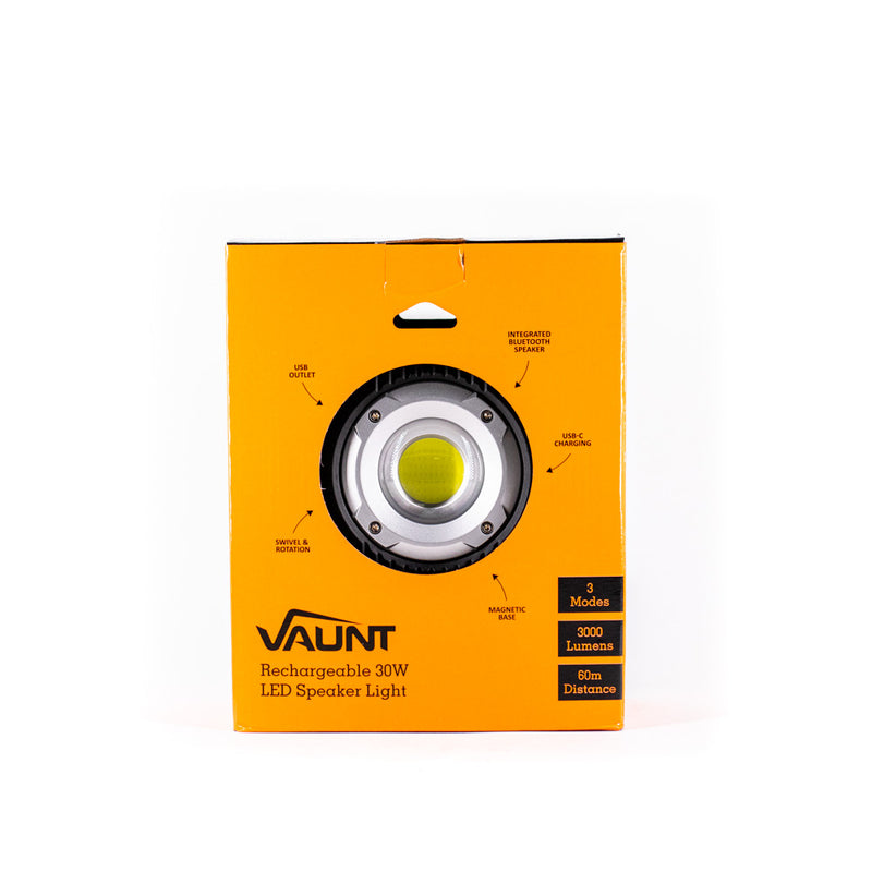 Vaunt V1611001 30W Cordless Rotating Magnetic Site Speaker Light