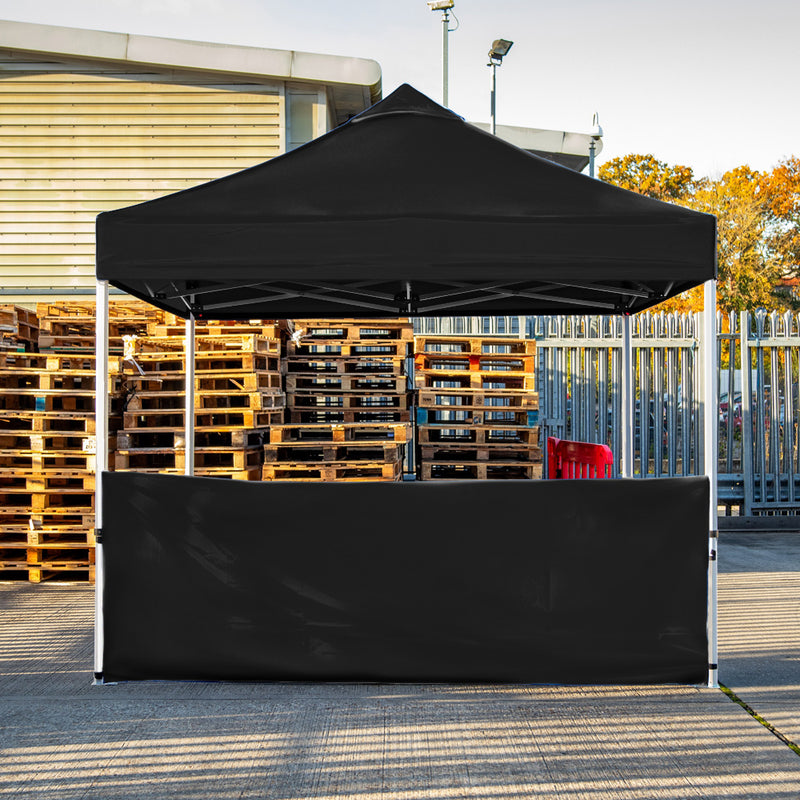 Vaunt V1903004 3m x 1m Plain Gazebo Half Side Panel - Black