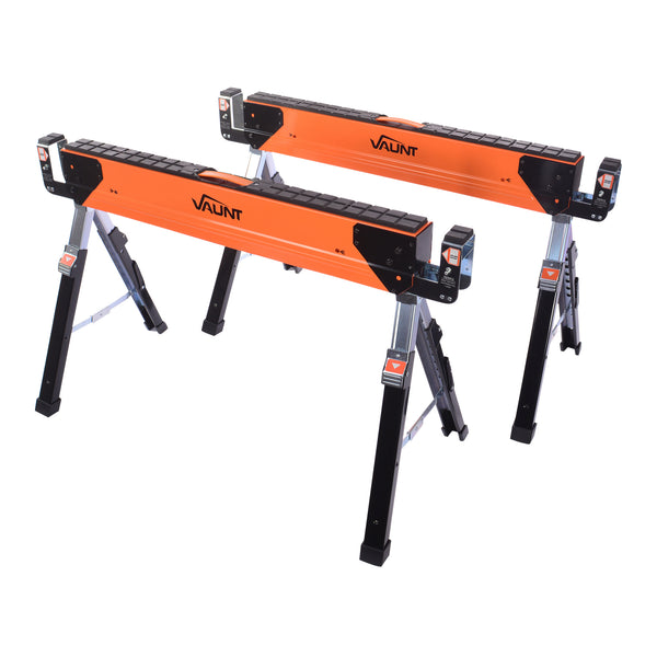 Vaunt V2003013 Heavy Duty Adjustable Height Saw Horse Twin Pack
