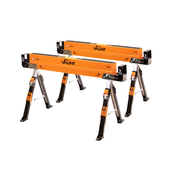 Vaunt V2003015 Heavy Duty Fully Adjustable Saw Horse Twin Pack