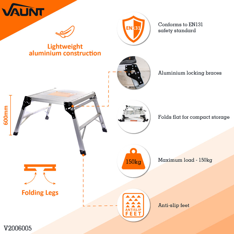 Vaunt V2006005 Aluminium Work Platform 600mm x 600mm