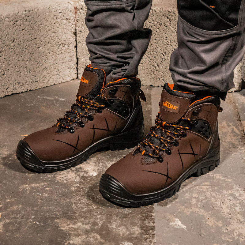 Vaunt V2306021 Berlin Safety Boots - Brown Size 7