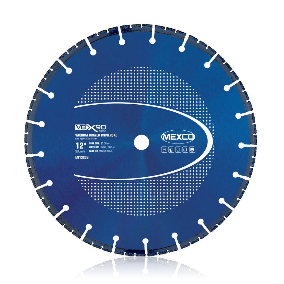 Mexco VBX9030020 300MM VACUUM BRAZED BLADE MULTI-USE X90 GRADE 20MM BORE