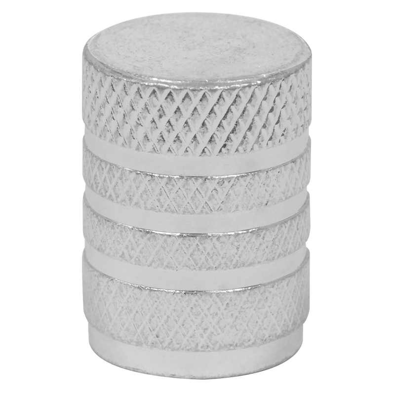 Sealey VCA4 Aluminium Valve Cap 4pc - Silver Anodised