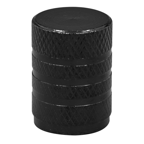 Sealey VCB4 Aluminium Valve Cap 4pc - Black Anodised