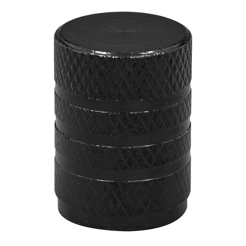 Sealey VCB4 Aluminium Valve Cap 4pc - Black Anodised